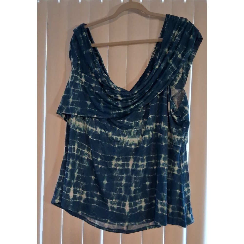 Lane Bryant Tie Dye Surplus Off Shoulder  Top 30/32 Sleeveless Boho NWT